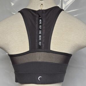 Zyia Active Mesh Racerback Sports Bra Gray Women Medium Workout Athleisure Relax
